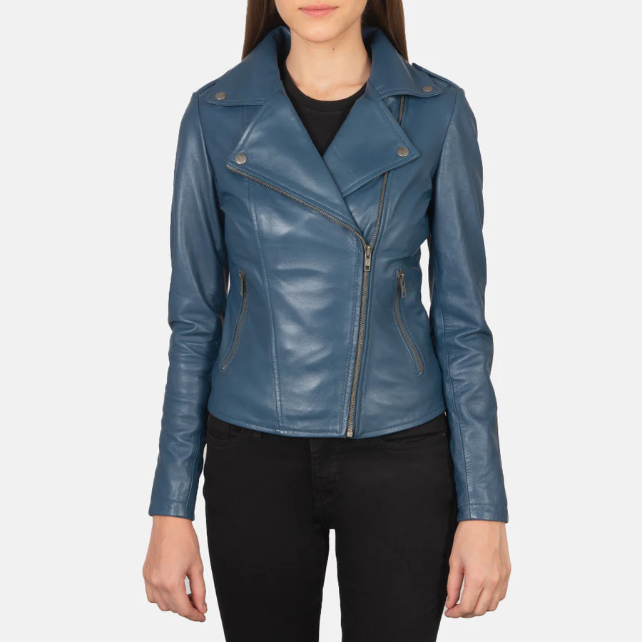 Flashback Black Leather Biker Jacket - Image 3