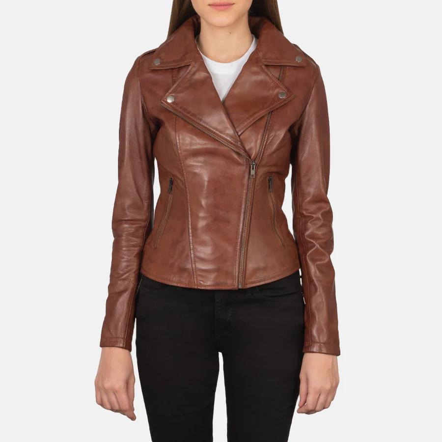 Flashback Black Leather Biker Jacket - Image 4