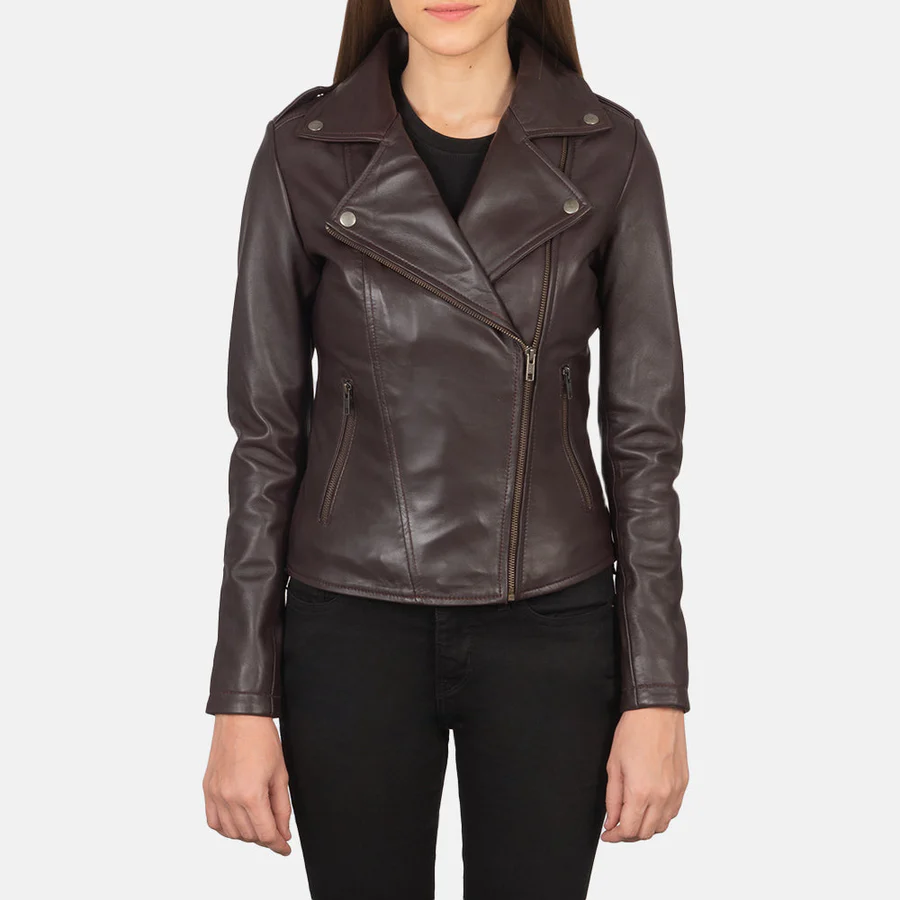 Flashback Black Leather Biker Jacket - Image 5