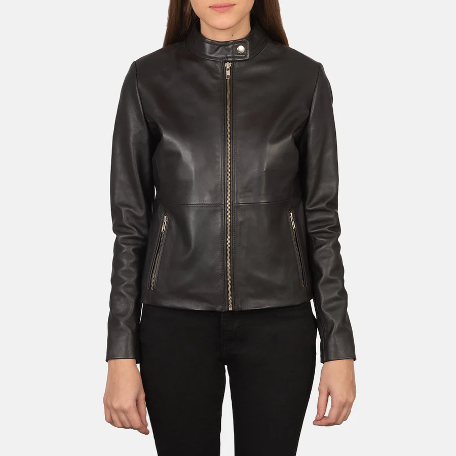Rave Black Leather Biker Jacket - Image 3