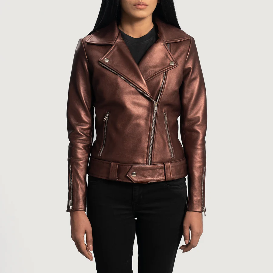 Rumy Black Leather Biker Jacket - Image 3