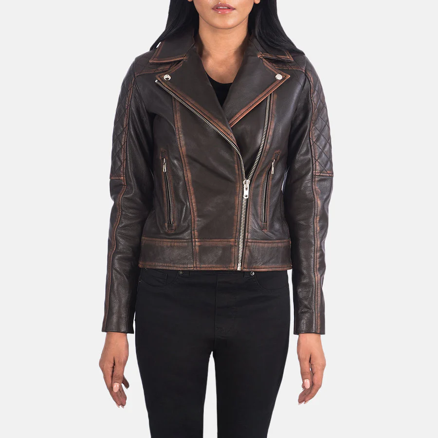 Carolyn Quilted Black Biker Jacket - Image 2