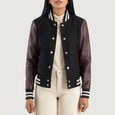 Savant Black Hybrid Varsity Jacket