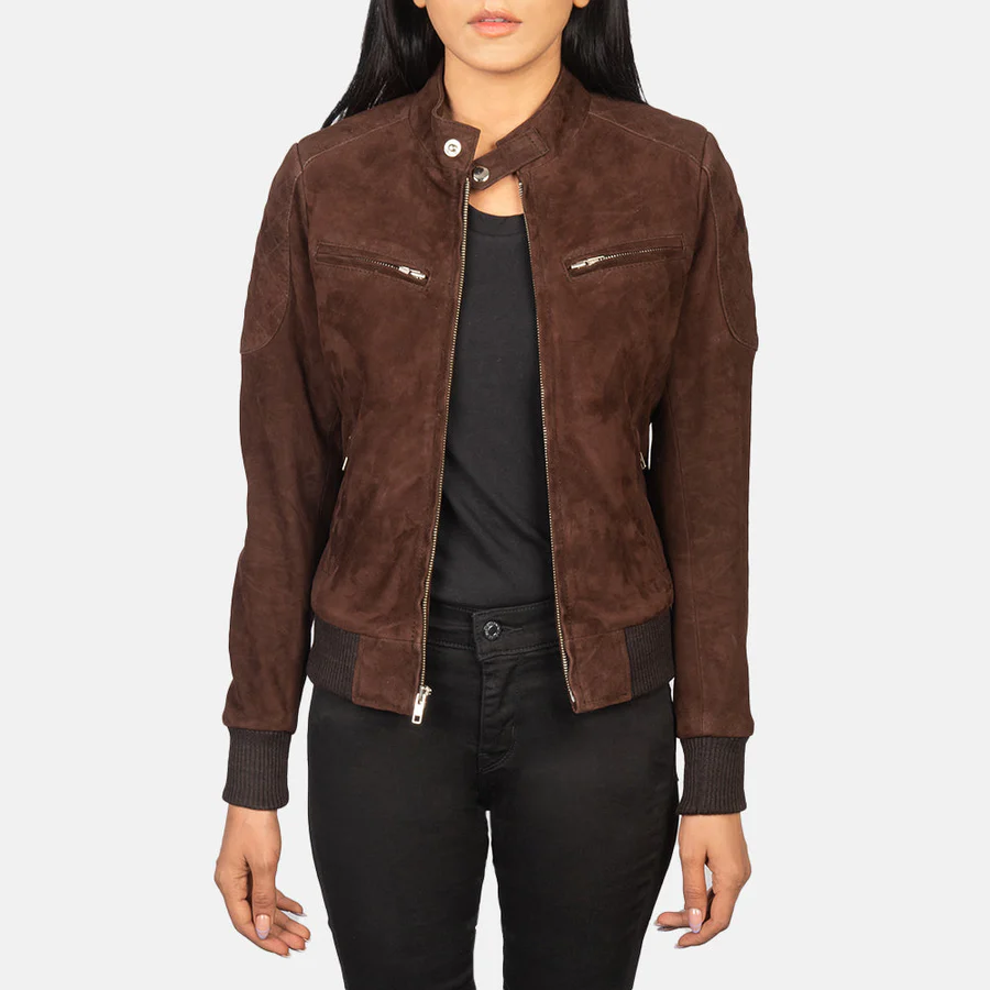 Zenna Black Leather Bomber Jacket - Image 3